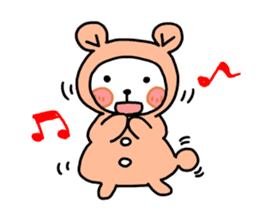 pink costume bear sticker #9611889