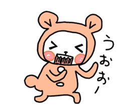 pink costume bear sticker #9611894