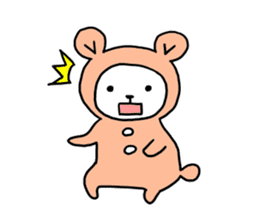 pink costume bear sticker #9611905