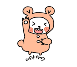 pink costume bear sticker #9611906