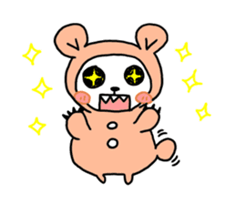 pink costume bear sticker #9611909