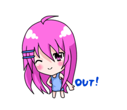 The purple hair girl's one day 2 sticker #9613226