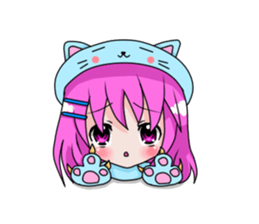 The purple hair girl's one day 2 sticker #9613239