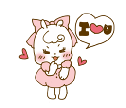 cute rabbit couple's sticker sticker #9614504