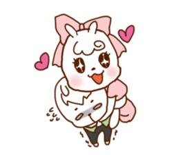 cute rabbit couple's sticker sticker #9614511