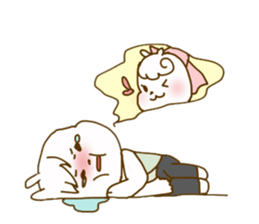 cute rabbit couple's sticker sticker #9614516