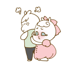 cute rabbit couple's sticker sticker #9614523