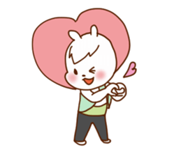 cute rabbit couple's sticker sticker #9614527