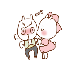 cute rabbit couple's sticker sticker #9614528