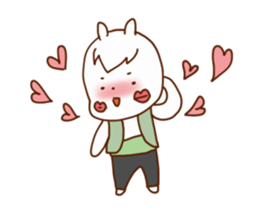 cute rabbit couple's sticker sticker #9614529