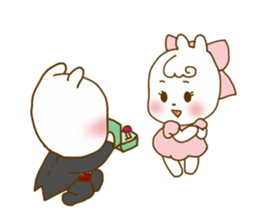 cute rabbit couple's sticker sticker #9614532