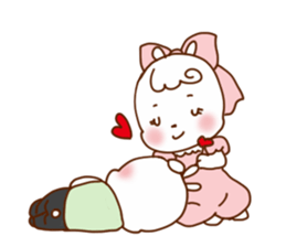 cute rabbit couple's sticker sticker #9614533