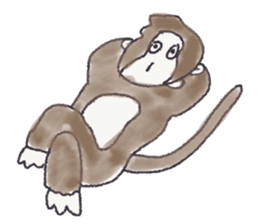 Cheerful and happy monkey sticker #9618072