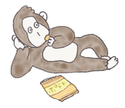 Cheerful and happy monkey sticker #9618073