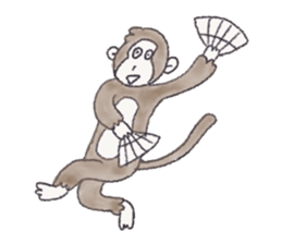 Cheerful and happy monkey sticker #9618074