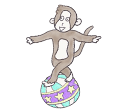 Cheerful and happy monkey sticker #9618075