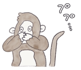 Cheerful and happy monkey sticker #9618078