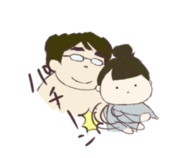 My dear husband and cat 2 sticker #9628078