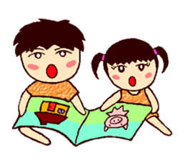 Cute brother Yo-yo & sister Ling-ling sticker #9630799