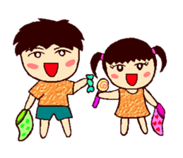 Cute brother Yo-yo & sister Ling-ling sticker #9630801