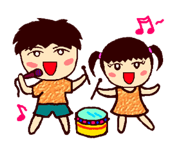 Cute brother Yo-yo & sister Ling-ling sticker #9630803