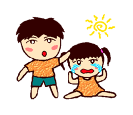 Cute brother Yo-yo & sister Ling-ling sticker #9630804
