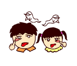 Cute brother Yo-yo & sister Ling-ling sticker #9630807