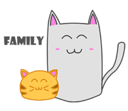 Cute cat's family sticker #9630887