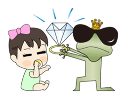 Amber and frog sticker #9634490