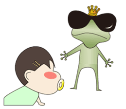 Amber and frog sticker #9634498