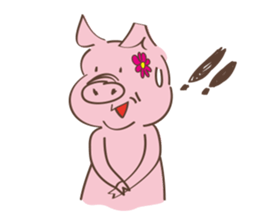 Flower pig UU sticker #9634670