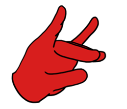 hand (red) handsign sticker #9635452