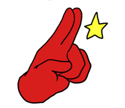 hand (red) handsign sticker #9635468