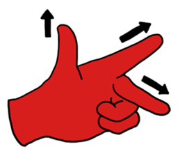 hand (red) handsign sticker #9635486