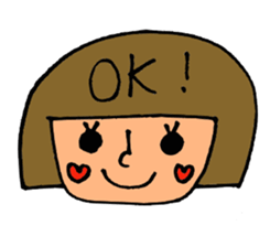 pretty girl with bobbed hair sticker #9635529