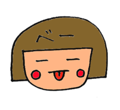 pretty girl with bobbed hair sticker #9635556