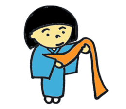 kimono girl and kimono dressing sticker sticker #9636570
