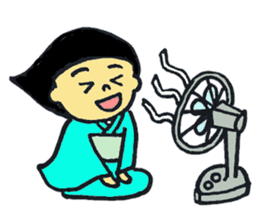 kimono girl and kimono dressing sticker sticker #9636591