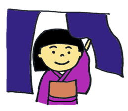 kimono girl and kimono dressing sticker sticker #9636592