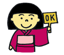 kimono girl and kimono dressing sticker sticker #9636596