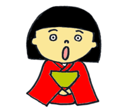 kimono girl and kimono dressing sticker sticker #9636604