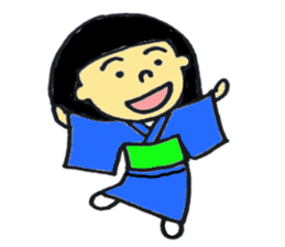 kimono girl and kimono dressing sticker sticker #9636606