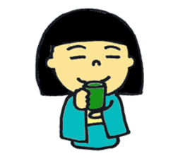 kimono girl and kimono dressing sticker sticker #9636607