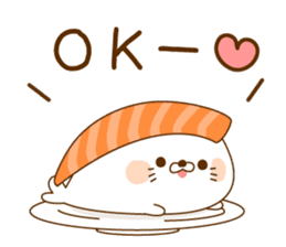 Stinging tongue seal sushi sticker #9642889