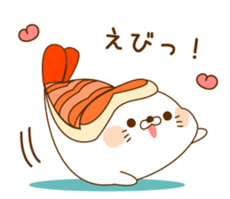 Stinging tongue seal sushi sticker #9642892