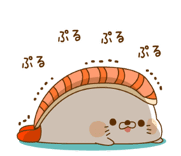 Stinging tongue seal sushi sticker #9642894