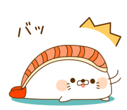 Stinging tongue seal sushi sticker #9642895