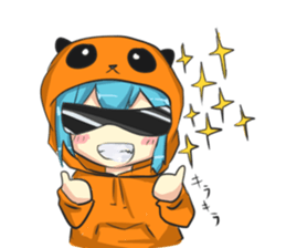 Kawaii Panda Girl sticker #9643211
