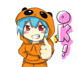 Kawaii Panda Girl sticker #9643231