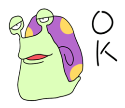 Polka dot snail sticker #9643292